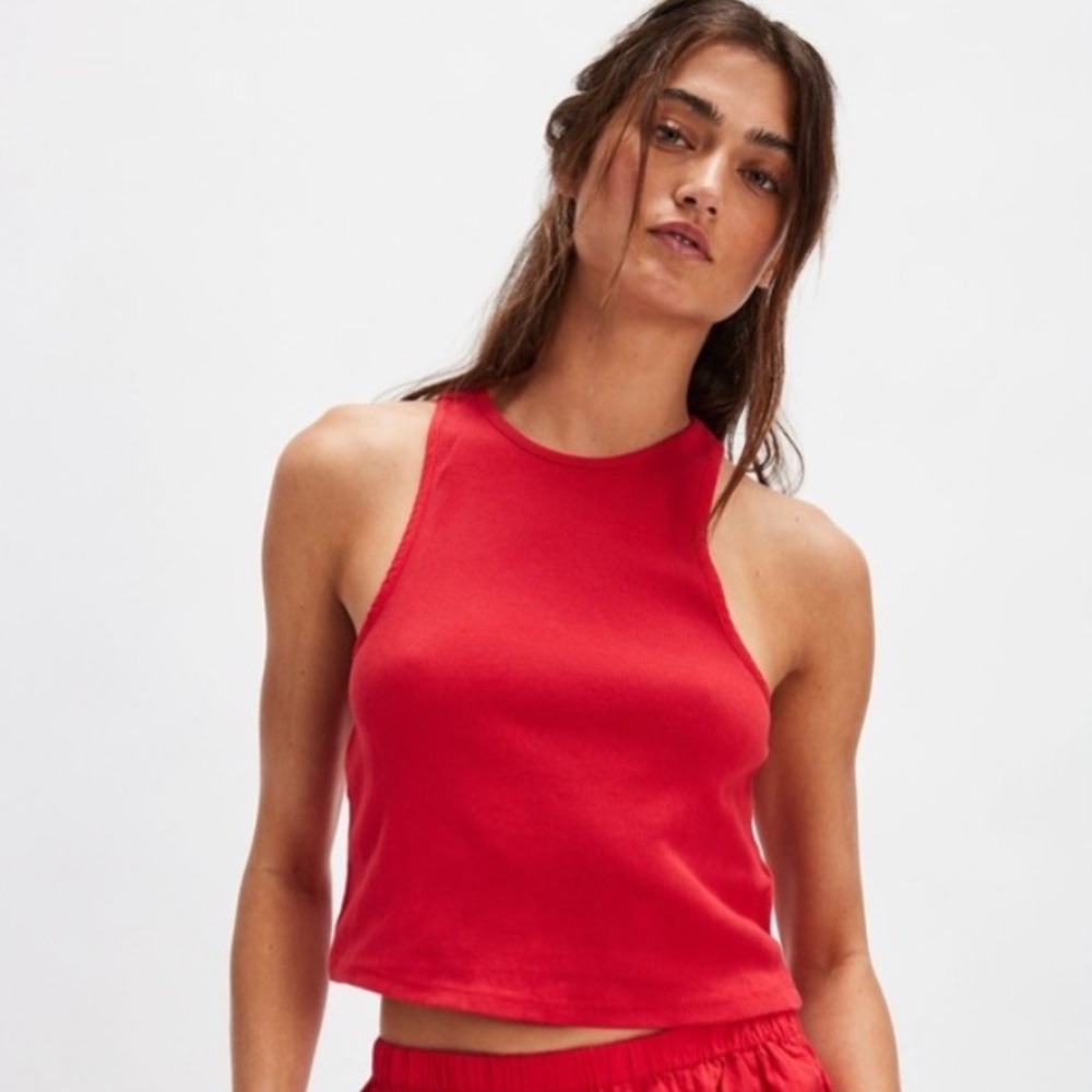 NWT Free People free-est Milani Tank Top Small Red - Picture 1 of 6